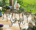 Gartenmöbel-Set Dekoleidenschaft, Dunkelbraun, 3 TLG. Bistro-Set „Flair', Tisch & 2 Stühle aus Metall in Antik-Optik