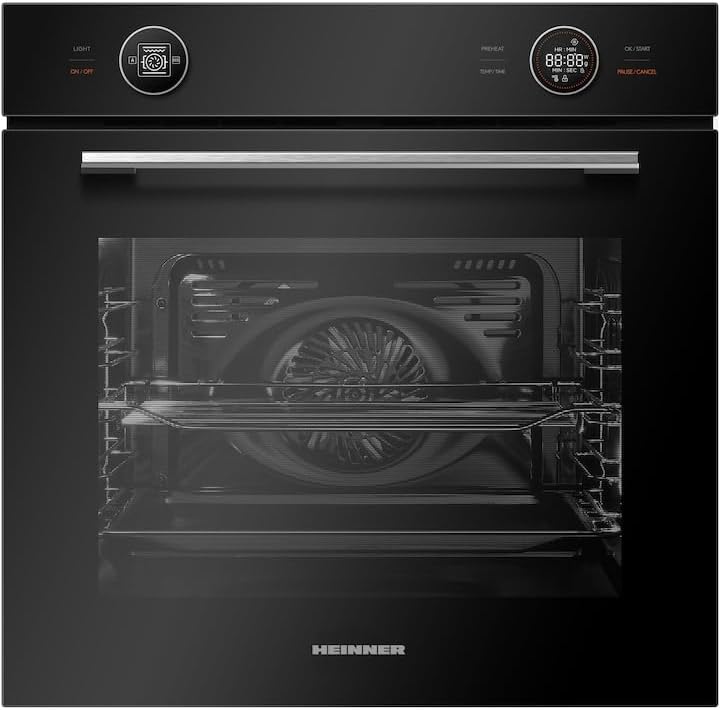 HEINNER Backofen, 72 L, Schwarz, Einbau- HBO-M7210GCDRC-GBK glas, Multifunktion mit 10 Programmen, Energieeffizienzklasse A+