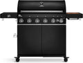 BURNHARD Kochfeld, Schwarz, ® Gasgrill 6-Brenner inkl. BACKBURNER, 900°C Infrarot-Keramikbrenner, Seiten, Gusseisen-Grillrost