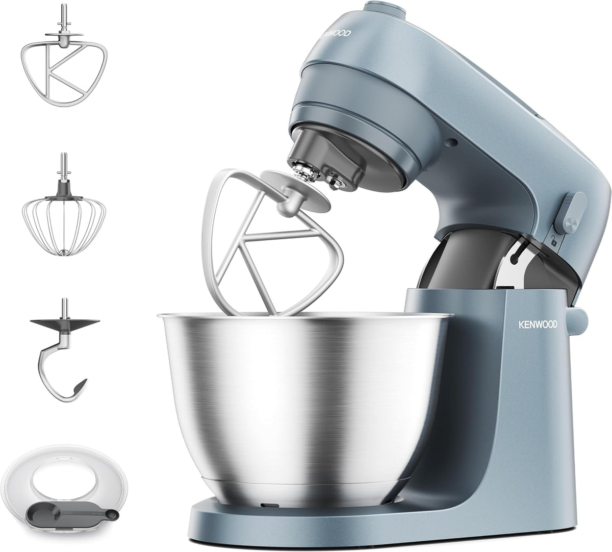 Kenwood Universalküchenmaschinen, 800 W, Blau/Silber, Go Küchenmaschine KZM35.000GY, platzsparend, inkl. 4-Liter-Schüssel