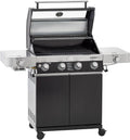 RÖSLE Gasgrill, Schwarz/Silber, BBQ-Station VIDERO G4-S Schwarz, Grill mit 4 Edelstahlbrennern, extra Primezone und Seitenbrenner