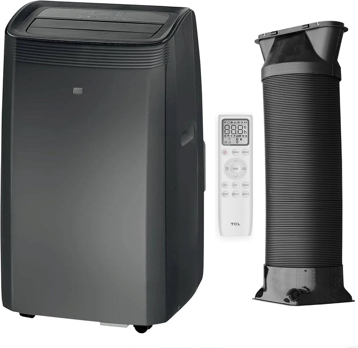 HANTECH Mobiles Klimagerät, 35m, Schwarz/Weiß, TCL TAC-12CPB/MZB Mobile Klimaanlage 12000 BTU bis ²: 3, Staubfilter