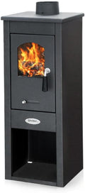DIANFLEX Kaminofen, 7 kW, Schwarz, Holzofen Marta 5- anthrazit