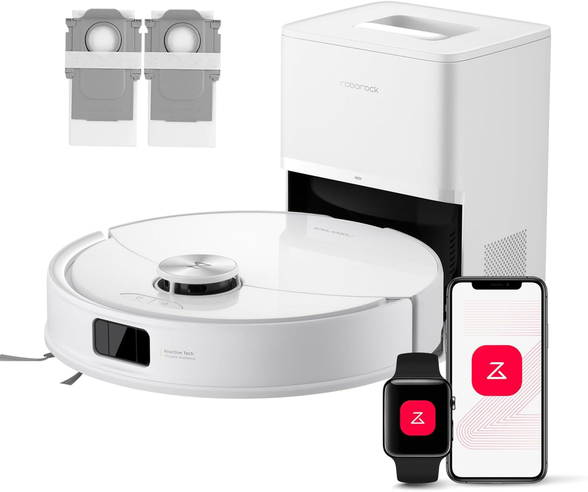 roborock Saugroboter, Weiß, Q10 S5+ Set mit Wischfunktion, 10.000 Pa HyperForce Saugkraft, Dual Anti-Tangle System