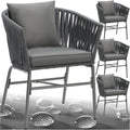 tectake Relaxsessel, pulverbeschichteter Stahl, Polyethylen, Polypropylen, 100 % Polyester, Grau