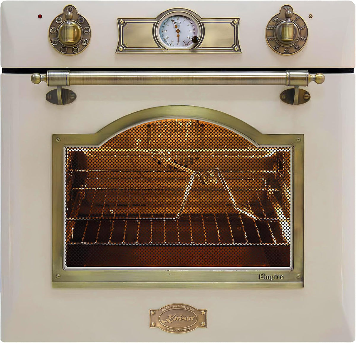Kaiser Backofen, 60 cm, 67 L, Elfenbein/Gold, Empire EH 6355 Elfenbein Exklusiver Nostalgie •, Heißluft