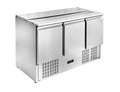 GastroHero Kühltheke, 368 Liter, Silber, Saladette Eco 1370 mit Kühlung, 3 Edelstahl Türen, 3 Einlegeböden, GN-Behältereinlass