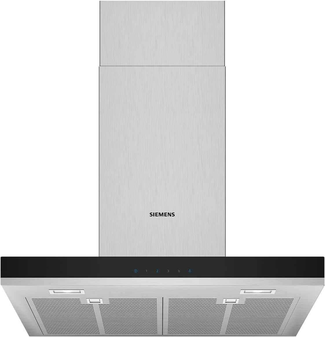 SIEMENS Dunstabzugshaube, 60 cm, Silber/Schwarz, LC67BHM50, Wandhaube, Lüfterleistung, Metall-Fettfilter, Edelstahl