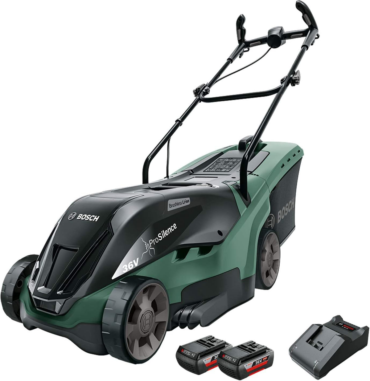 Bosch Rasenmäher, 2.0 Ah, 36 cm, 560 m, Schwarz/Grün, Cordless Lawnmower UniversalRotak 36-560 (36 Volt, 2x Battery